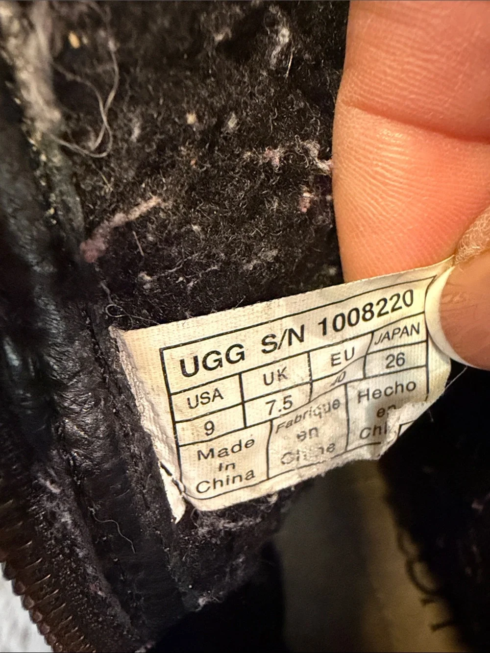 Black Shearling Cuff Leather Boots Ugg